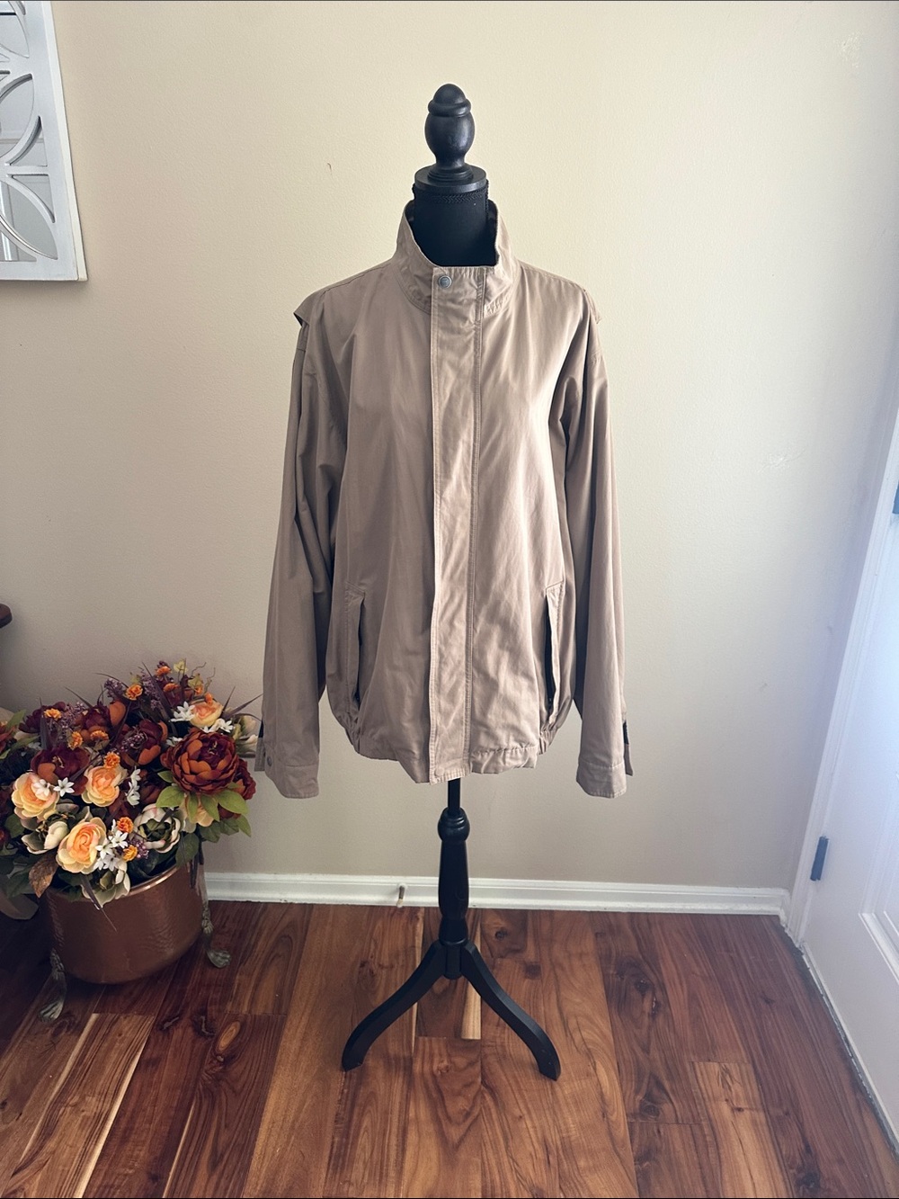 Men's CUTTER & BUCK ❤️XL/TG Tan Jacket - Casual Zip Windbreaker